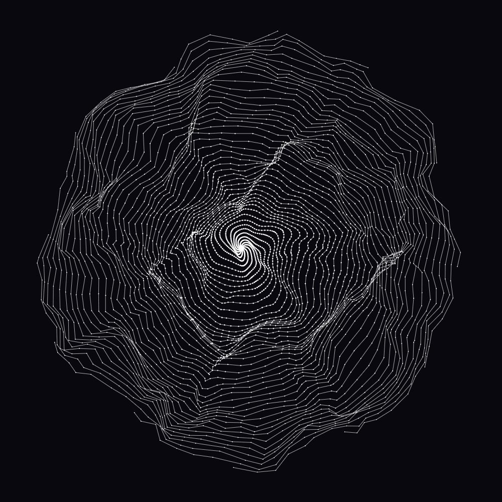 Spiral bloom with line distortions