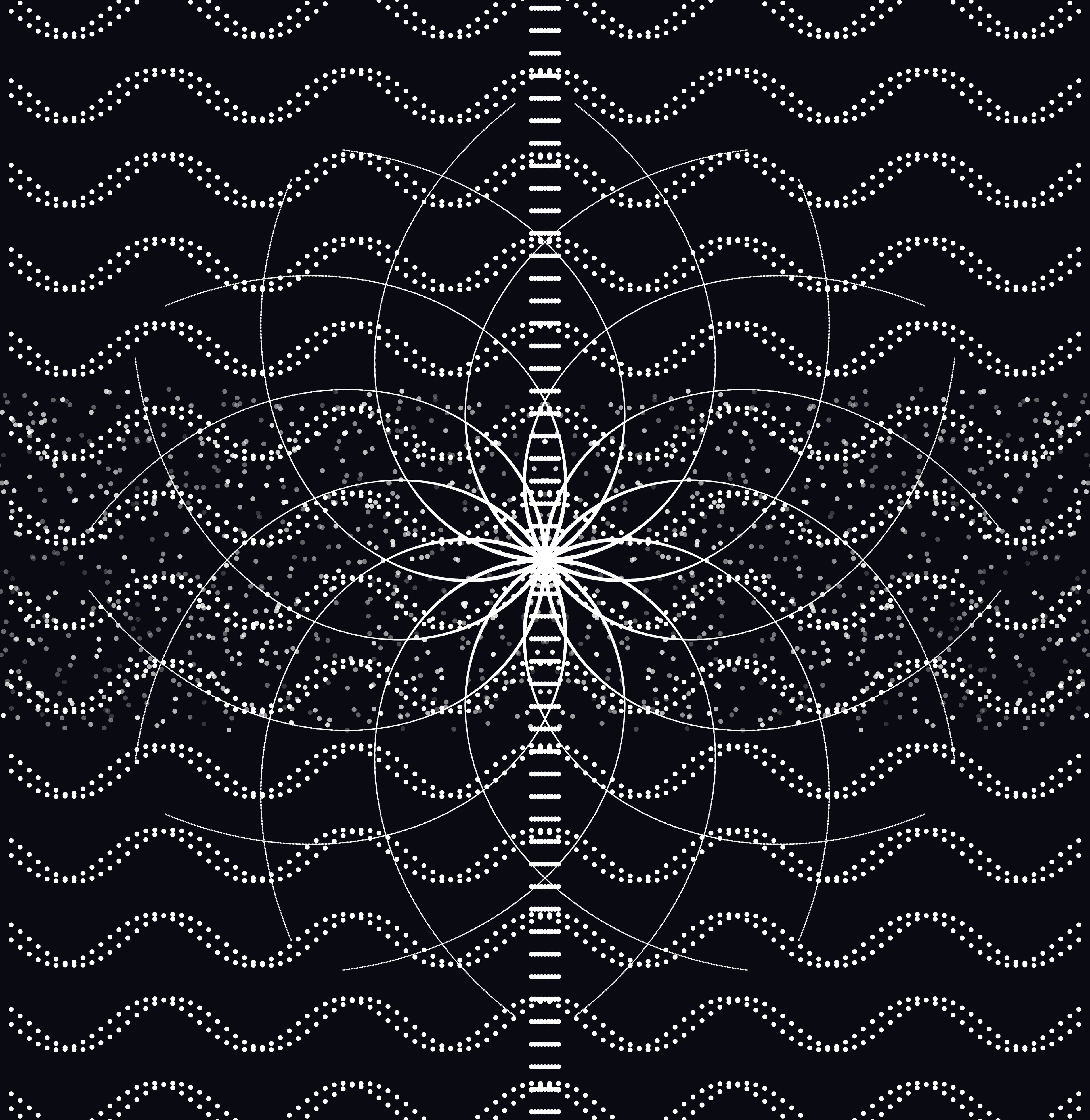 Layered wave and mandala pattern